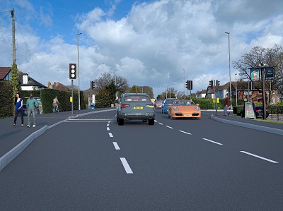 Artists impression of the new TCF funded Casterbridge Junction on Ringwood Rd, Ferndown