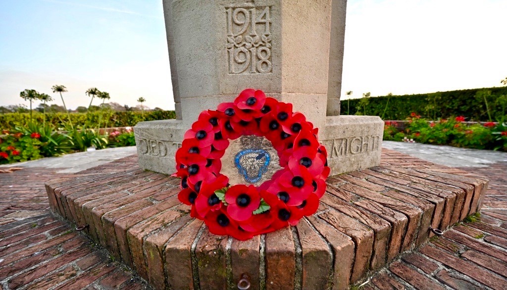 Poppy wreath laid at Poole Park
