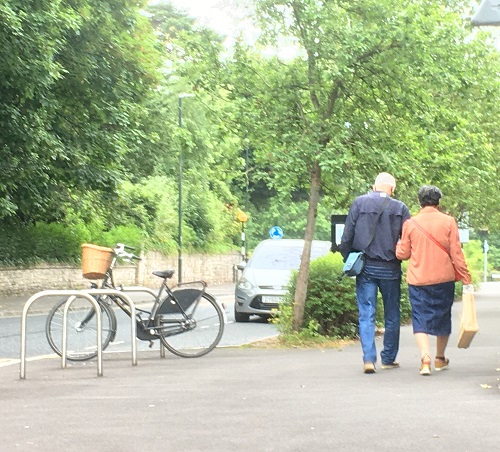 People walking along a path
